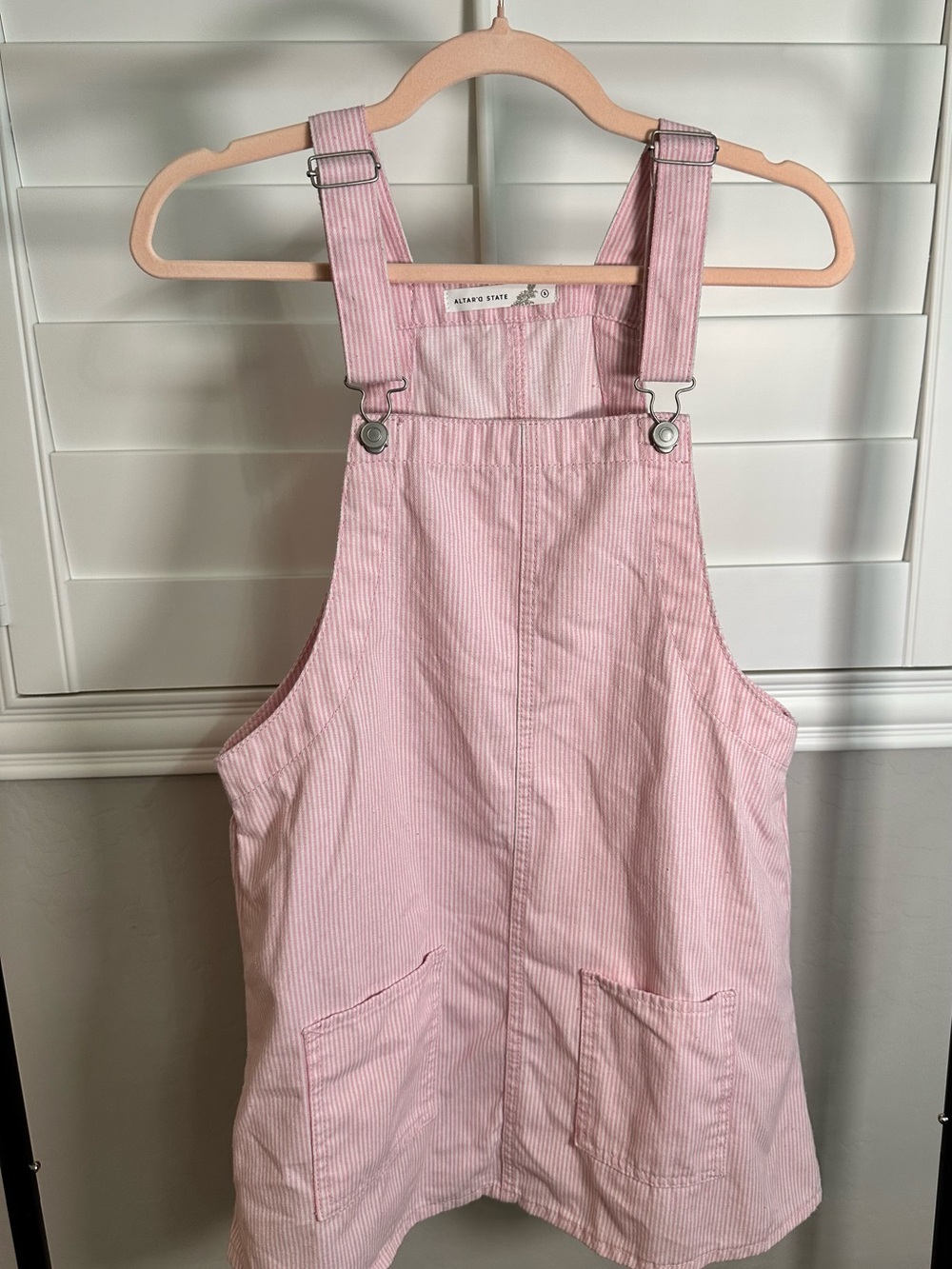 Altar'd State Pink Striped Kids' Overall Dress